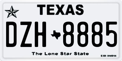 TX license plate DZH8885