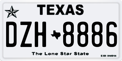 TX license plate DZH8886
