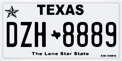 TX license plate DZH8889