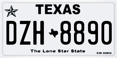 TX license plate DZH8890