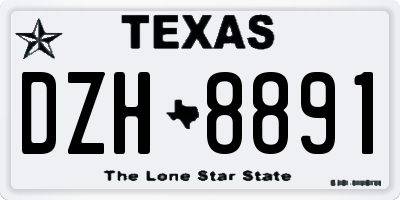 TX license plate DZH8891