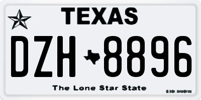 TX license plate DZH8896