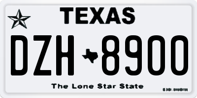 TX license plate DZH8900