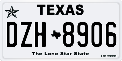 TX license plate DZH8906