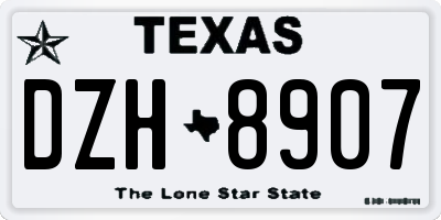 TX license plate DZH8907
