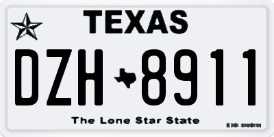 TX license plate DZH8911