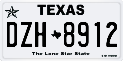 TX license plate DZH8912