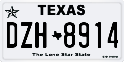 TX license plate DZH8914