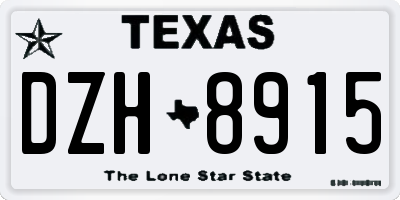 TX license plate DZH8915