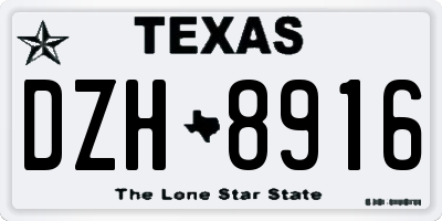 TX license plate DZH8916