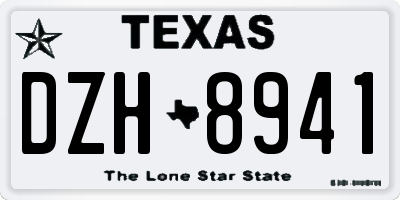 TX license plate DZH8941