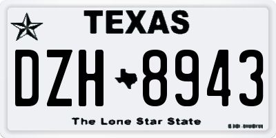 TX license plate DZH8943