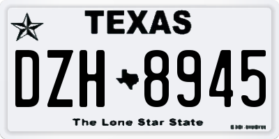 TX license plate DZH8945