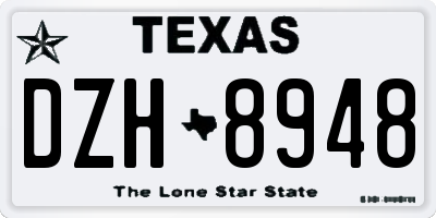 TX license plate DZH8948
