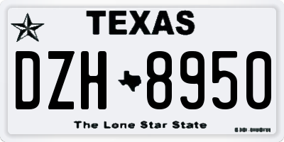 TX license plate DZH8950