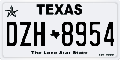 TX license plate DZH8954