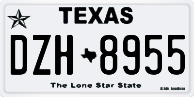 TX license plate DZH8955