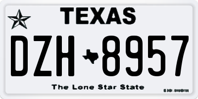TX license plate DZH8957