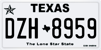 TX license plate DZH8959