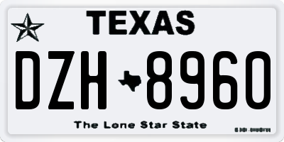 TX license plate DZH8960
