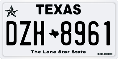 TX license plate DZH8961