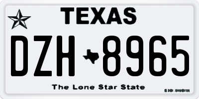 TX license plate DZH8965