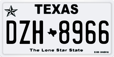 TX license plate DZH8966