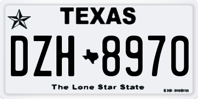 TX license plate DZH8970