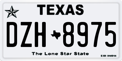 TX license plate DZH8975
