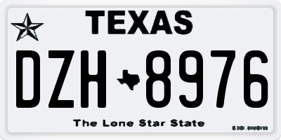 TX license plate DZH8976