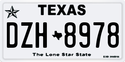 TX license plate DZH8978