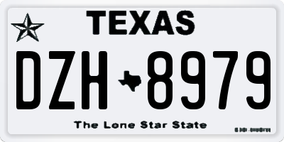 TX license plate DZH8979