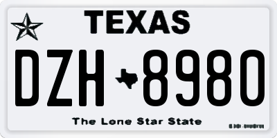 TX license plate DZH8980