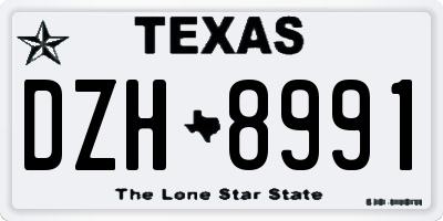 TX license plate DZH8991
