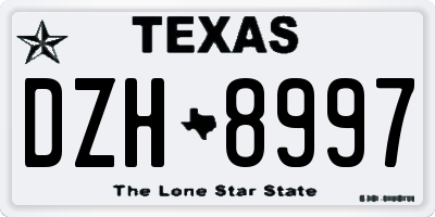 TX license plate DZH8997