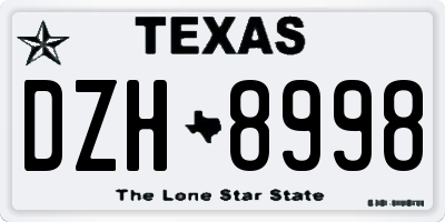 TX license plate DZH8998