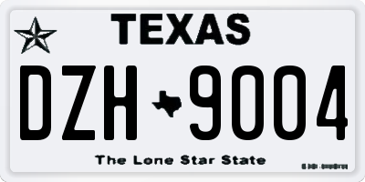 TX license plate DZH9004