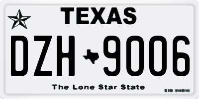 TX license plate DZH9006