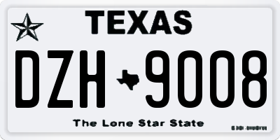TX license plate DZH9008