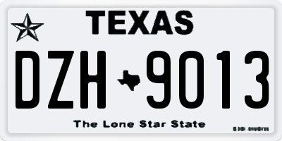 TX license plate DZH9013