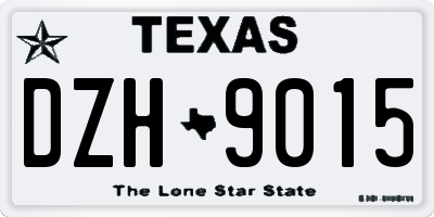 TX license plate DZH9015