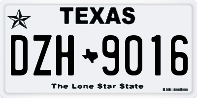 TX license plate DZH9016
