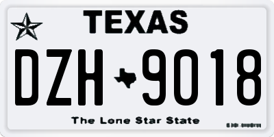 TX license plate DZH9018