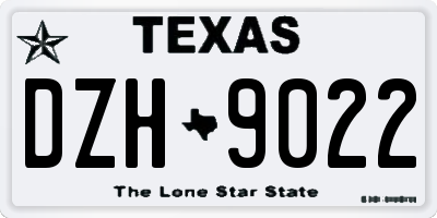 TX license plate DZH9022