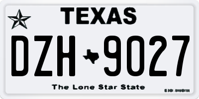 TX license plate DZH9027