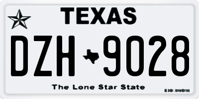 TX license plate DZH9028