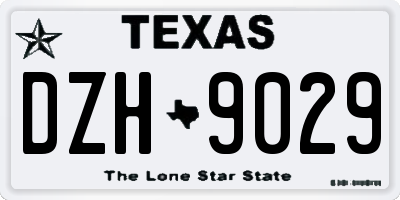 TX license plate DZH9029