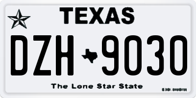 TX license plate DZH9030