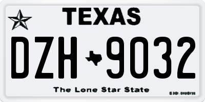 TX license plate DZH9032