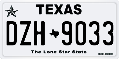 TX license plate DZH9033